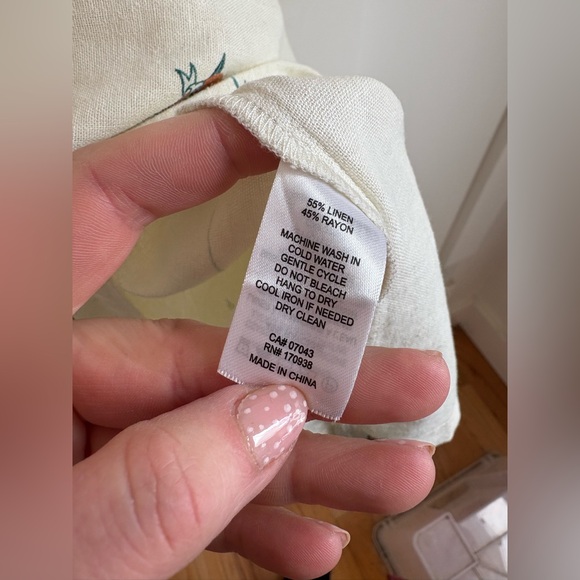 Joie Cream Dress with Nautical Accents and Rope Belt Size Large - Picture 6 of 8